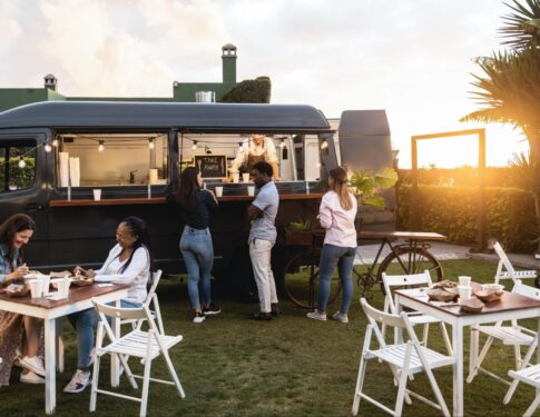 food truck on grass