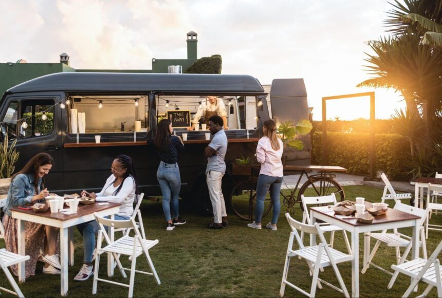 food truck on grass