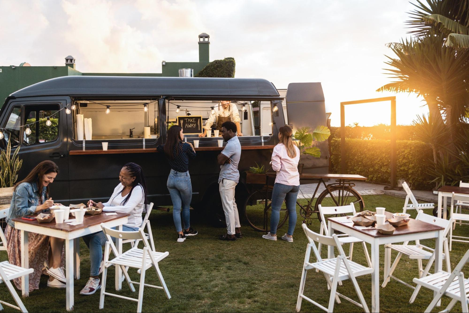 food truck on grass