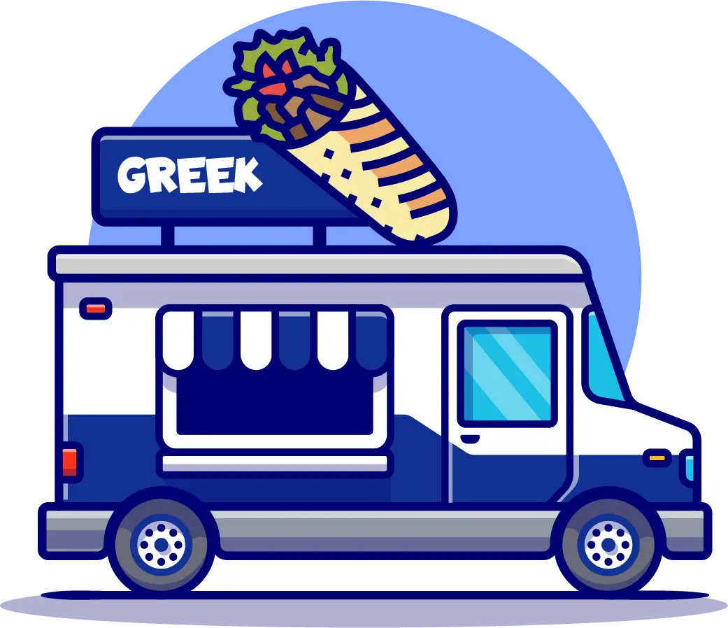 greek food truck icon